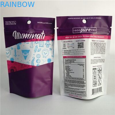 অ্যালুমিনিয়াম ফয়েল আগাছা কুকি সিবিডি 3x4 স্ট্যান্ড আপ জিপার ব্যাগ