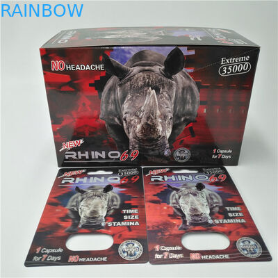 কাস্টম প্রিন্টেড প্লাস্টিক গণ্ডার বড়ি ফোস্কা কার্ড প্যাকিং