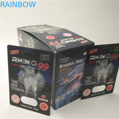 কাস্টম প্রিন্টেড প্লাস্টিক গণ্ডার বড়ি ফোস্কা কার্ড প্যাকিং