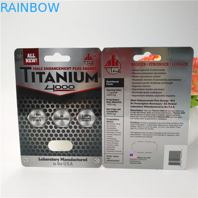 12 মিমি ক্যাপ গন্ডার পুরুষ পিলস 3 ডি কার্ড ফোস্কা কার্ড প্যাকেজিং