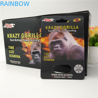 12 মিমি ক্যাপ গন্ডার পুরুষ পিলস 3 ডি কার্ড ফোস্কা কার্ড প্যাকেজিং