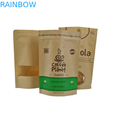 আর্দ্রতা প্রুফ কুকিগুলি ক্র্যাফ্ট পেপার পাউচ স্ট্যান্ড আপ করুন