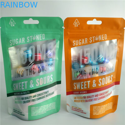 3.5 জি 7 জি 14 জি হলোগ্রাফিক ফিল্ম স্ট্যান্ড আপ পাউচ প্যাকেজিং