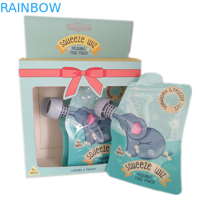 গ্র্যাভুরে প্রিন্টিং পুনঃব্যবহারযোগ্য খাদ্য প্যাকেজিং তরল স্কুিজ পাউচ