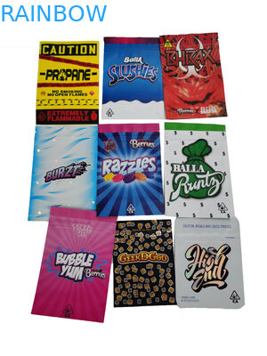 নমুনা নিখরচায় কাস্টমাইজড চাইল্ড প্রুফ স্যাচেটস মেডিকেল সুস্বাদু ডাইপ্যাক ডাবল জিপার্সের সাথে থ্রেড আপ থলি