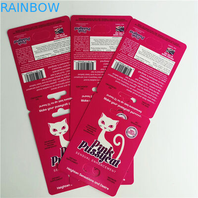 গন্ডার 69 পুরুষ বর্ধিত যৌন বড়ি প্যাকেজিং 3 ডি কার্ড ক্যাপসুল ফোস্কা প্রদর্শনের জন্য