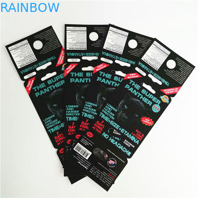 গন্ডার 69 পুরুষ বর্ধিত যৌন বড়ি প্যাকেজিং 3 ডি কার্ড ক্যাপসুল ফোস্কা প্রদর্শনের জন্য