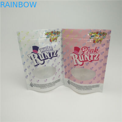 গন্ধ প্রুফ ভেষজ প্যাকেজিং ব্যাগ হিম সিবিডি চিল আঠালো প্যাকিংয়ের জন্য উইন্ডো সহ জিপলক ব্যাগ