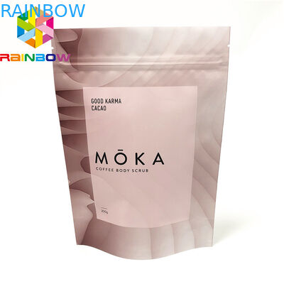 টিপস খাঁজ সহ জিপলক বডি স্ক্রাব ব্যাগ সহ কাস্টম প্রিন্টেড স্ট্যান্ড আপ পাউচগুলি