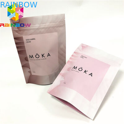 টিপস খাঁজ সহ জিপলক বডি স্ক্রাব ব্যাগ সহ কাস্টম প্রিন্টেড স্ট্যান্ড আপ পাউচগুলি