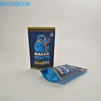 কাস্টমাইজড চাইল্ড প্রুফ ব্যাগগুলি আর্দ্রতা প্রমাণ আগাছা সিবিডি রুন্টজ জঙ্গল কুকিজের ওষুধ স্ট্যান্ড আপ ব্যাগ