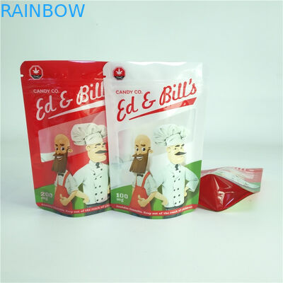 ডিজিটাল প্রিন্টিং 100mg ক্যান্ডি প্যাকেজিং ব্যাগ সিবিডি গামি পরিষ্কার উইন্ডো সহ পাউচ স্ট্যান্ড আপ করুন