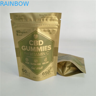 ডিজিটাল প্রিন্টিং ম্যাট সোনার স্ট্যান্ড আপ জিপার পাউচ আগাছার জন্য ছোট প্রুফ মেলার ব্যাগ