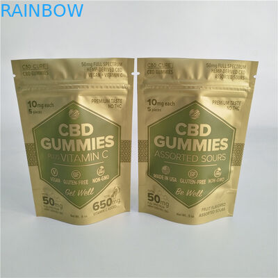 ডিজিটাল প্রিন্টিং ম্যাট সোনার স্ট্যান্ড আপ জিপার পাউচ আগাছার জন্য ছোট প্রুফ মেলার ব্যাগ