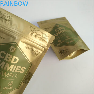 ডিজিটাল প্রিন্টিং ম্যাট সোনার স্ট্যান্ড আপ জিপার পাউচ আগাছার জন্য ছোট প্রুফ মেলার ব্যাগ