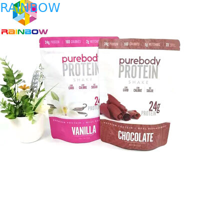 জিপলক ফুড স্টোরেজ প্যাকেজিং জিপার পাউচ ফ্ল্যাট ধরণের প্রিন্টড ব্যাগ সহ পুনরায় ব্যবহারযোগ্য স্ট্যান্ড আপ পাউচ