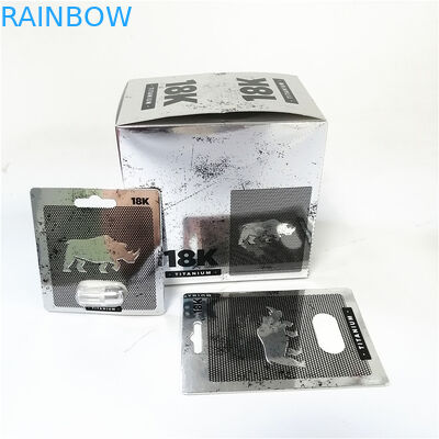 কাস্টম মুদ্রিত কাগজ কার্ডগুলি পুরুষ বর্ধকদের যৌন কর্মক্ষমতা লাল পোসেইডন কার্ড বাক্স প্রদর্শন করুন