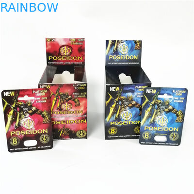 কাস্টম প্রিন্টিং পেপার কার্ডগুলি ছিঁড়ে ফেলুন লাইন বক্সগুলিতে ফোসকা সহ গোলাপী ভগক্যাট কার্ড বাক্স