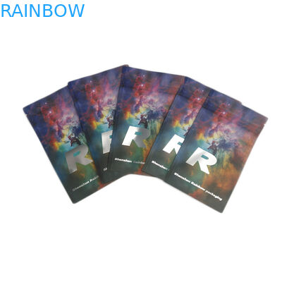 কাস্টম প্রিন্টিং অ্যালুমিনিয়াম ফয়েল শিশু প্রতিরোধী ক্যান্ডি প্যাকেজিং মেলার ব্যাগ ম্যাট সন্ধ্যা প্রুফ চাইল্ডপ্রুফ জিপলক থলি