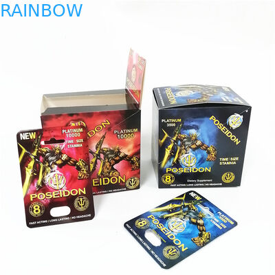 গণ্ডার ফোস্কা কার্ড মেনস যৌন পরিপূরক সেক্স পিলস প্যাকেজিং পুরুষ বর্ধন পিল হেড ক্যাপসুল কনটেইনার