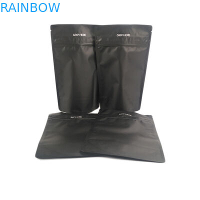 স্টক ব্ল্যাক অ্যালুমিনিয়াম ফয়েল শিশু প্রতিরোধী ভোজ্য খাদ্য গ্রেডের ফুল আঠা সিবিডি কানাবিস প্যাকেজিং গন্ধ প্রুফ ব্যাগ