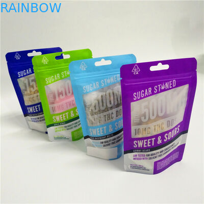 3.5 গ্রাম 1 / 8oz গন্ধযুক্ত প্রুফ ট্যাম্পার স্পষ্টত জিপ লক চাইল্ড প্রতিরোধী প্রস্থান মাইলার ব্যাগ হ্যাম্প ফুল সিবিডি গামি প্যাকেজিংয়ের জন্য