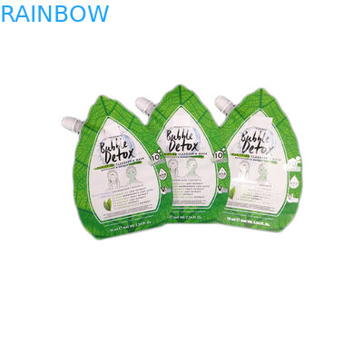 ফয়েল সহ কাস্টম প্রিন্টেড ডিজাইন গ্রিন অনিয়মিত স্পাউট পাউচ প্যাকেজিং