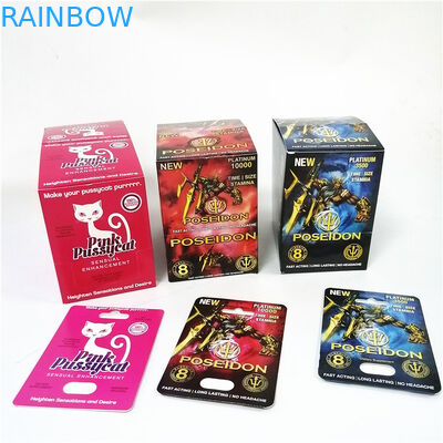 প্রচার হট সেল মেল ক্যাপসুল এনহান্সমেন্ট পিলস প্যাকেজিং কার্ড বক্স মুদ্রণ গোলাপী ভগকাট পেপার কার্ড