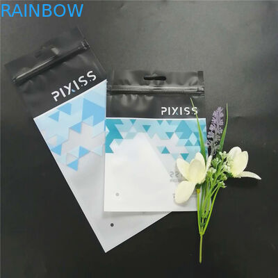 পোশাকের জন্য জিপারের সাথে কালো প্লাস্টিকের ব্যাগগুলির কাস্টম প্রিন্টেড প্যাকেজিংয়ের সরঞ্জামগুলি ইত্যাদি