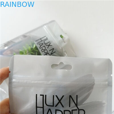 মেক আপ টুল পেন প্যাকেজিংয়ের জন্য জিপার সহ কাস্টম প্রিন্টেড প্লাস্টিকের হোলগ্রাম ফ্ল্যাট ব্যাগ