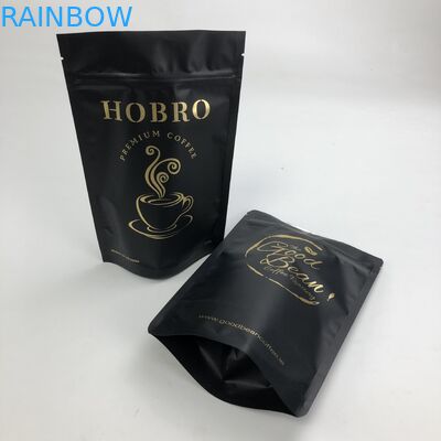 জিপলক পাউচ সহ কাস্টম প্রিন্টেড ম্যাট ব্ল্যাক অ্যালুমিনিয়াম ফয়েল 250 কে 1 কেজি কফি বিন সিম ব্যাগ প্যাকেজিং