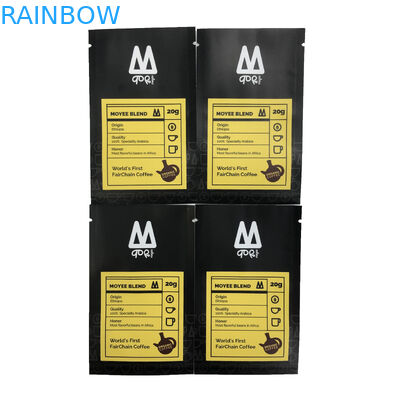 ক্যান্ডি কফি শিম প্লাস্টিকের ব্যাগ প্রিন্টিংয়ের জন্য থ্রি সাইড সিলিং ব্যাগ ফ্ল্যাট পাউচ ফুড প্যাকেজিং ব্যাগ