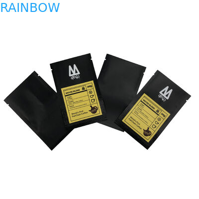 ক্যান্ডি কফি শিম প্লাস্টিকের ব্যাগ প্রিন্টিংয়ের জন্য থ্রি সাইড সিলিং ব্যাগ ফ্ল্যাট পাউচ ফুড প্যাকেজিং ব্যাগ