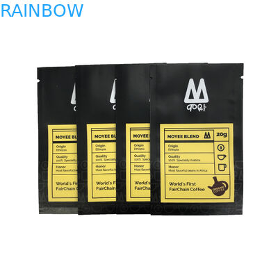 ক্যান্ডি কফি শিম প্লাস্টিকের ব্যাগ প্রিন্টিংয়ের জন্য থ্রি সাইড সিলিং ব্যাগ ফ্ল্যাট পাউচ ফুড প্যাকেজিং ব্যাগ