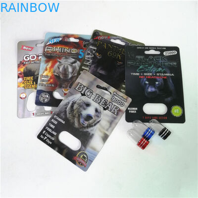 যৌন বর্ধন পিলস প্যাকেজিং গেন্ডার সর্বাধিক 150 কে 3 ডি ফোস্কা কার্ড পাউডার সেক্স ক্যাপসুলের জন্য পেপার বক্স সহ