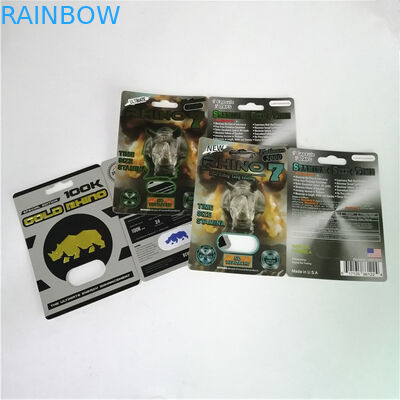 ব্ল্যাক প্যান্থার / এমবা / গেন্ডার ভি 7 পুরুষ বর্ধন পিলস যৌন ক্ষমতা ক্যাপসুল প্যাকেজিং 3 ডি ফোস্কা কার্ড কাগজের বাক্স সহ