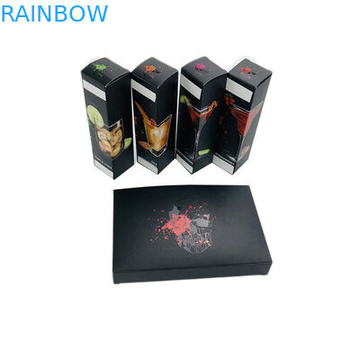 সুগন্ধি / সিবিডি তেল প্যাকেজিংয়ের জন্য কালো ম্যাট ইউভি প্রিন্টিং কাস্টম পেপার বক্স