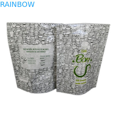 চকচকে সমাপ্ত কাস্টম 500 জি স্ট্যান্ড আপ পাউচ জিপার ব্যাগ কফি / কুকি প্যাকেজিংয়ের জন্য