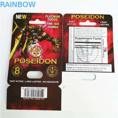 পুরুষ এনহান্সমেন্টস সেক্সুয়াল পিল প্যাকেজিং গন্ডার 69 পেপার কার্ডের সাথে ফয়েল বক্স প্রদর্শন