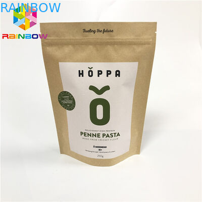 ব্রাউন ক্রাফ্ট পেপার সিএমওয়াইকে ভিএমপেট জিপলক স্ট্যান্ড আপ থলি