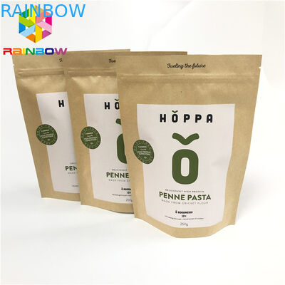 ব্রাউন ক্রাফ্ট পেপার সিএমওয়াইকে ভিএমপেট জিপলক স্ট্যান্ড আপ থলি