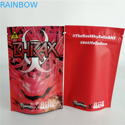 কাস্টমাইজড 3.5 জি কুকি বাদাম ওয়েড স্ট্যান্ড আপ জিপার পাউচ প্লাস্টিক ক্যান্ডি ব্যাগ 7 জি 18 জি 24 গ্রাম