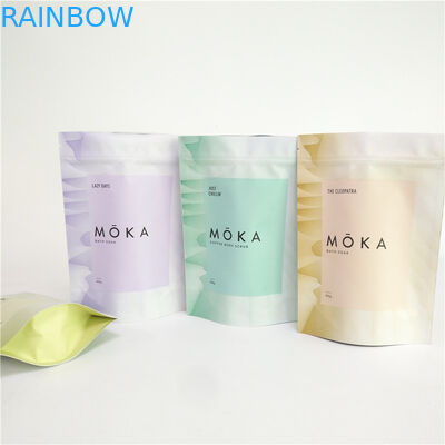 সম্পূর্ণ রঙিন মুদ্রণ 200 গ্রাম বডি স্ক্রাব জিপার সহ পাউচ অ্যালুমিনিয়াম ফয়েল খালি কফি ব্যাগ স্ট্যান্ড আপ করুন