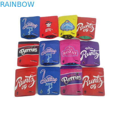 সফট টাচ 3.5 জি ফয়েল জিপলক প্লাস্টিক ব্যাগগুলি গন্ধযুক্ত প্রুফ ম্যাট 3.5 জি 7 জি গাঁজা কুকিজ জেফ প্যাকেজিং মেলার ব্যাগ কাস্টম