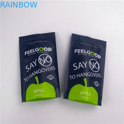 স্ন্যাকস ফুড মাইলার 110 মিমি জিপার স্ট্যান্ডিং পাউচগুলি কাস্টমাইজড লোগো