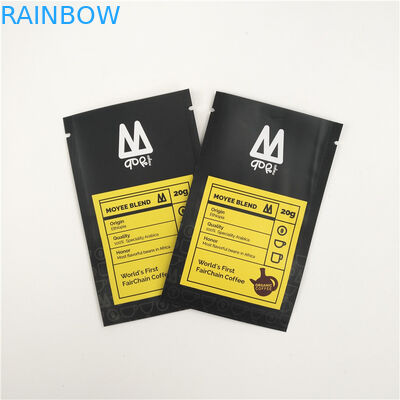 250 গ্রাম 500 গ্রাম কফি শিম এমওপিপি ভিএমপেট ভালভের সাথে স্ট্যান্ড আপ থলি