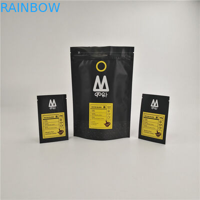 250 গ্রাম 500 গ্রাম কফি শিম এমওপিপি ভিএমপেট ভালভের সাথে স্ট্যান্ড আপ থলি