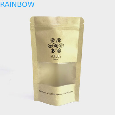 হট স্ট্যাম্পিং স্ট্যান্ড আপ 110 মাইক্রন এমওপিপি ক্রাফ্ট পেপার ব্যাগ