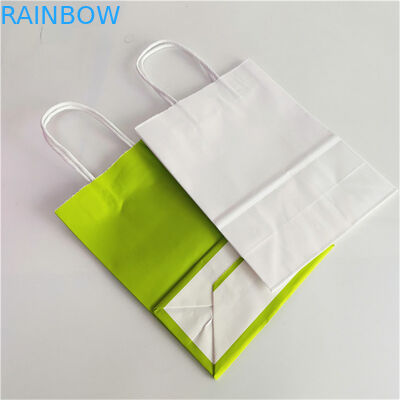 ক্রাফ্ট পেপার সিএমওয়াইকে 350 গিগাবাইট কার্ডবোর্ডের মুদি শপিং ব্যাগগুলি হ্যান্ডল সহ