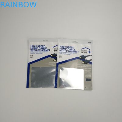 কাস্টমাইজড থ্রি সাইড সিলযুক্ত ইউএসবি কেবল প্যাকেজিং ব্যাগ প্লাস্টিকের পাউস প্যাকেজিং ওয়্যারলেস ইয়ারফোন জিপার সহ